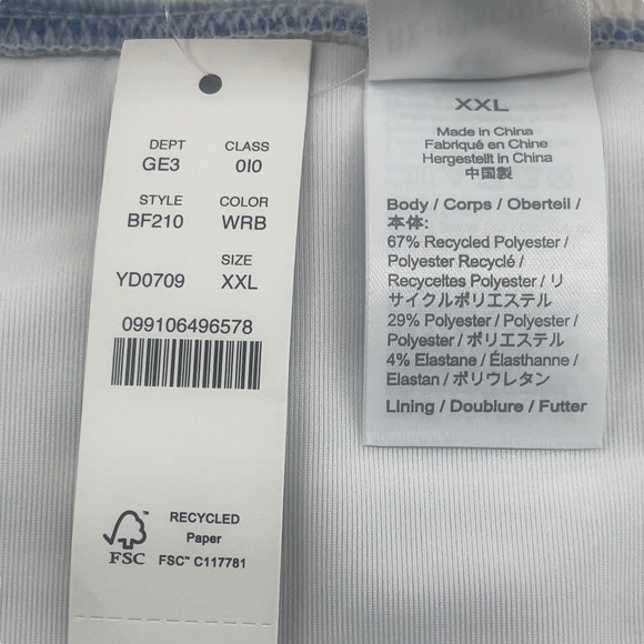 J Crew Textured Hipster Bikini Bottom Blue Stripe Plus Size XXL BF210 New - Picture 5 of 6